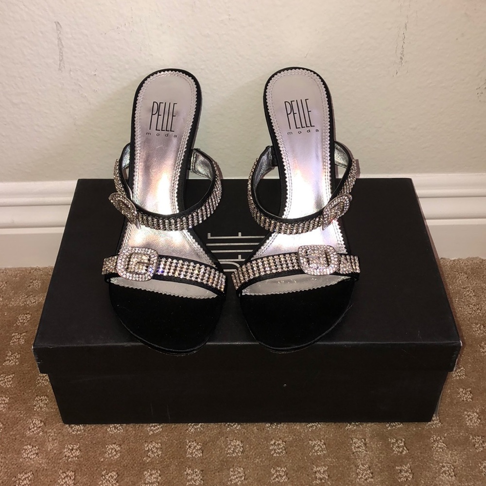 Black Satin Heels